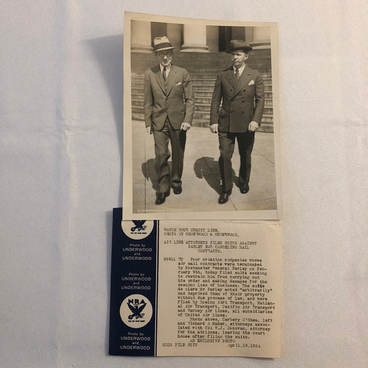 Press Photo Photograph Cancelled Airmail Contracts Lawsuit Underwood & Underwood