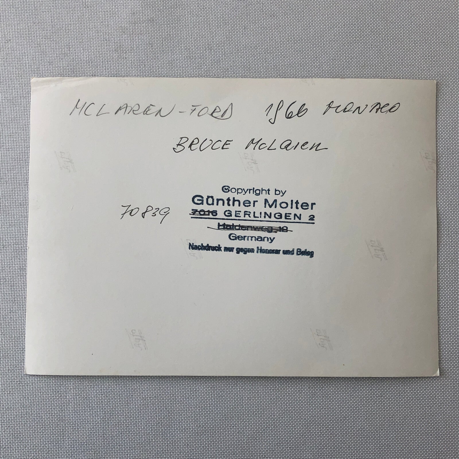 Bruce McLaren 1966 Monaco Grand Prix Racing Car Photo Photograph Gunther Molter