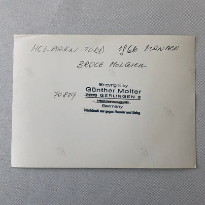 Bruce McLaren 1966 Monaco Grand Prix Racing Car Photo Photograph Gunther Molter