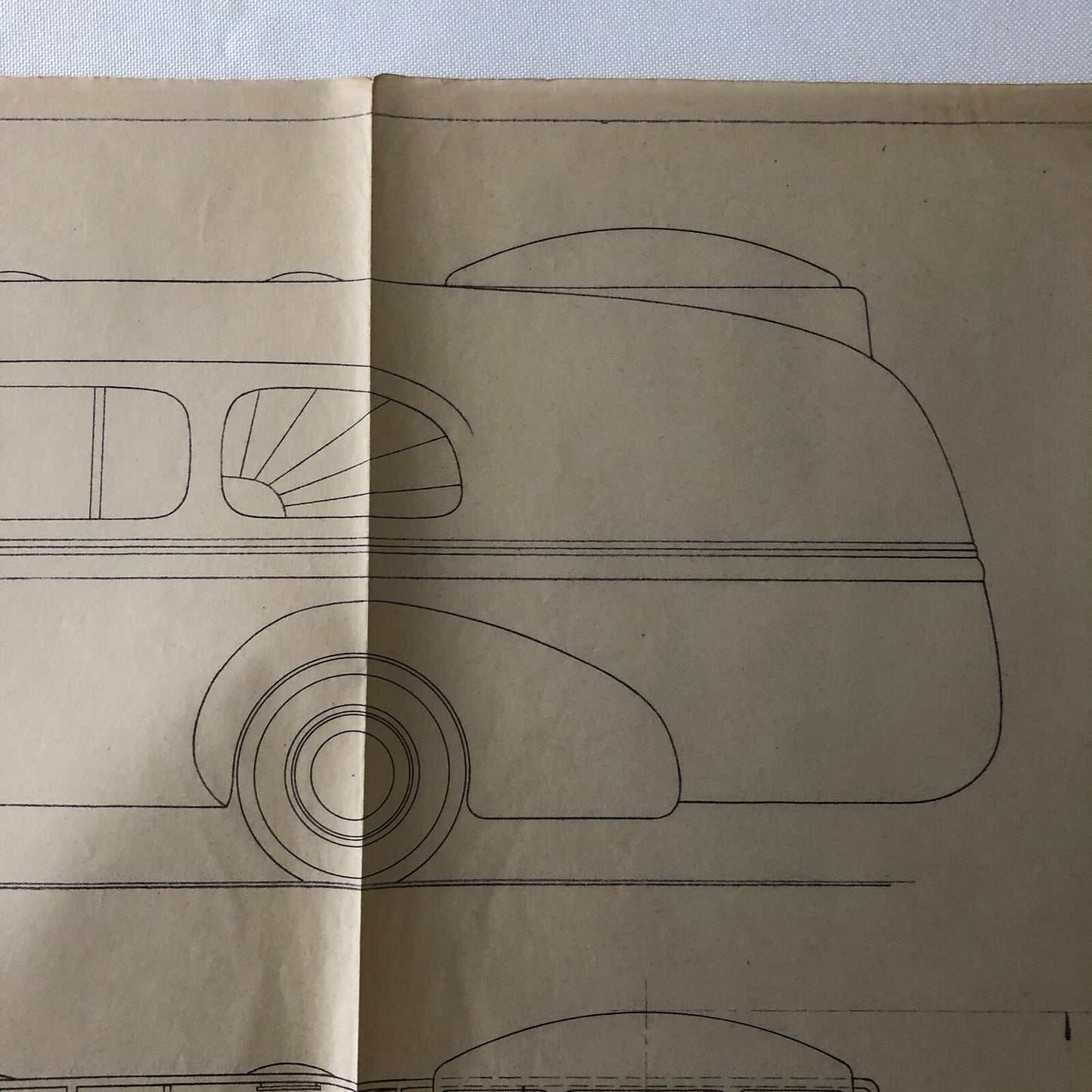 1937 Coachbuilder Bus Design Blueprint Rendering Blue Print Coach Bus Truck
