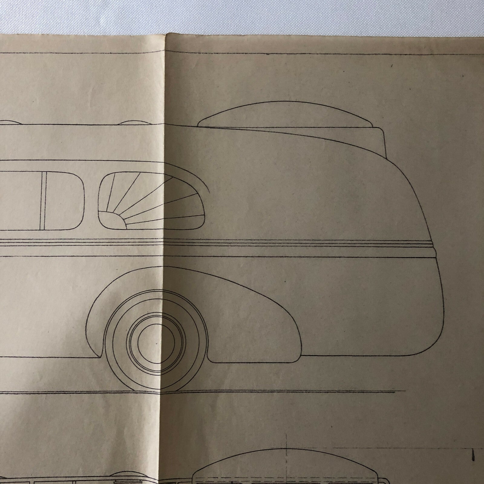 1937 Coachbuilder Bus Design Blueprint Rendering Blue Print Coach Bus Truck