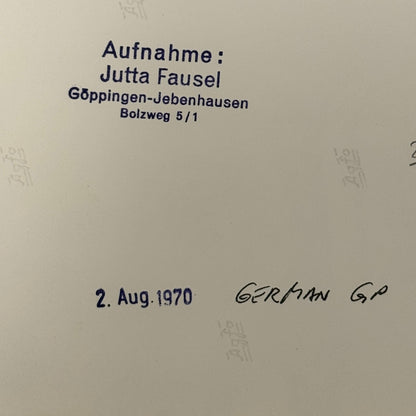 Vintage Racing Photo 1970 German Grand Prix Clay Regazzoni Jacky Ickx Motorsport