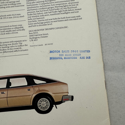 Rover 3500 Car Sales Brochure Catalog Advertising Vintage