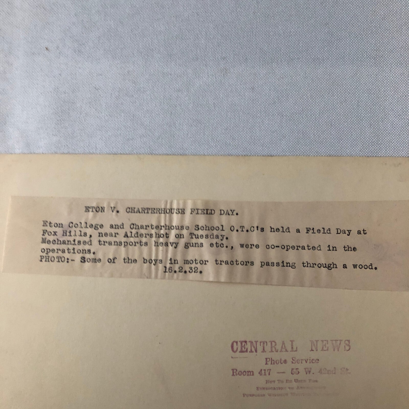 Military School 1932 Press Photo Photograph Eton vs Charterhouse UK Tanks