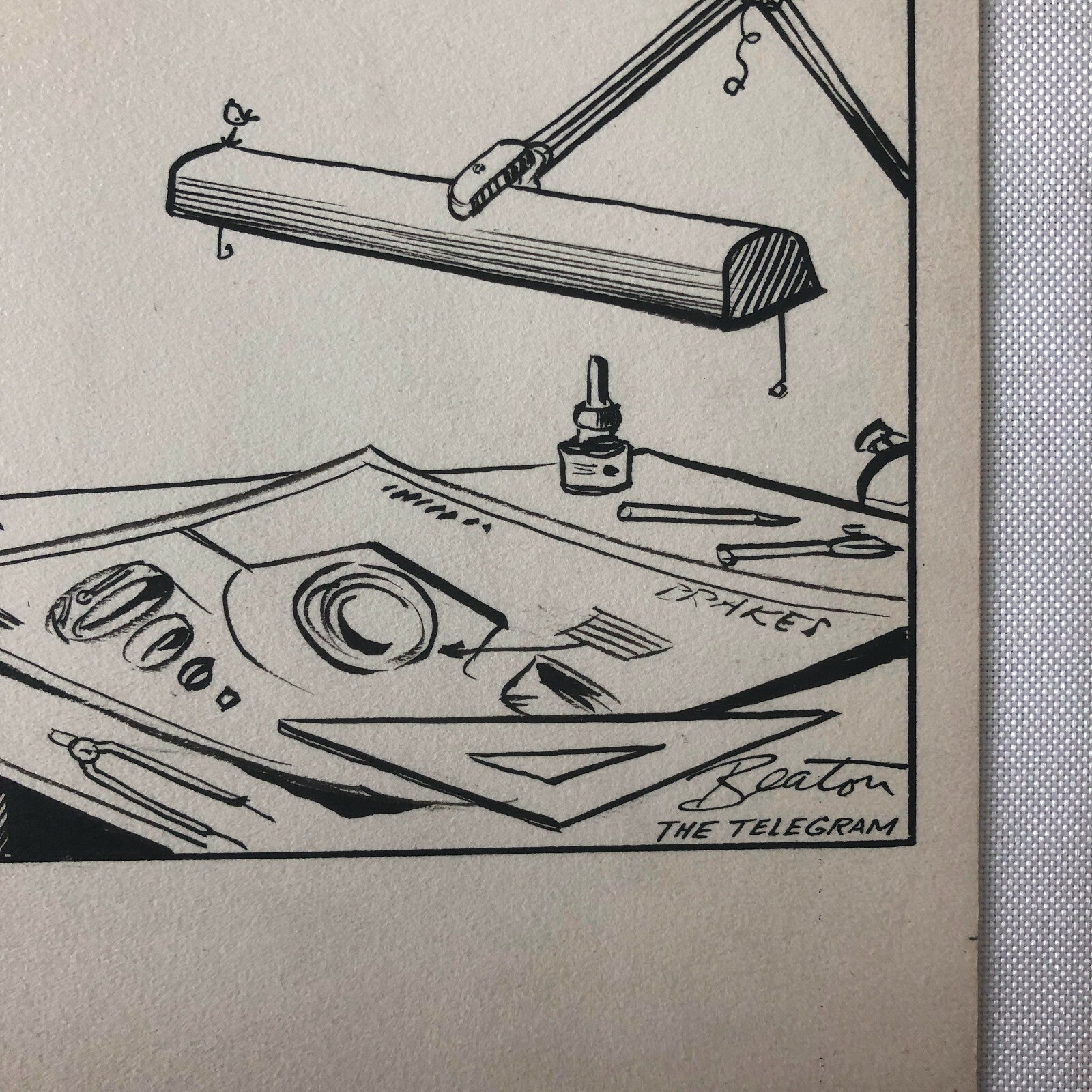 Vintage 1960s Newspaper Comic Illustration Art Drawing Car Design Designer 