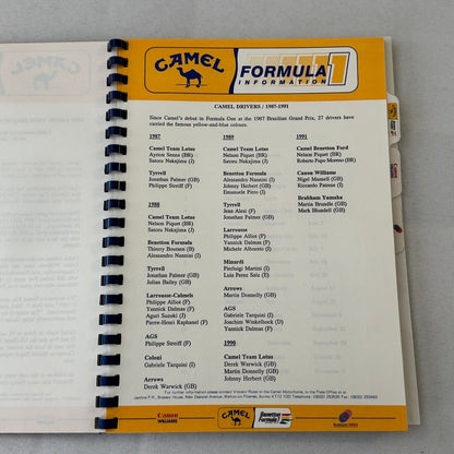 Camel Formula One Racing Press Kit Brochure Nelson Piquet Nigel Mansell 1991