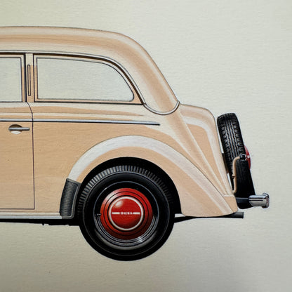 1938 Opel Olympia Car Illustration Art Drawing Hand Drawn Robert Preis German
