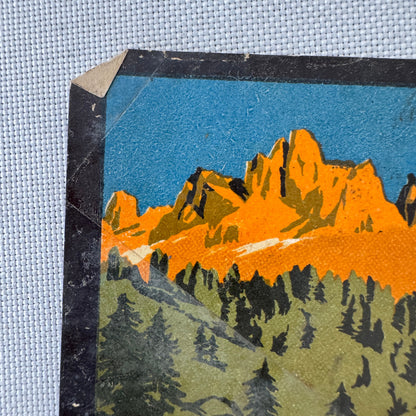 Vintage Hotel Travel Luggage Label Karersee Hotel Route des Dolomites Italy ?