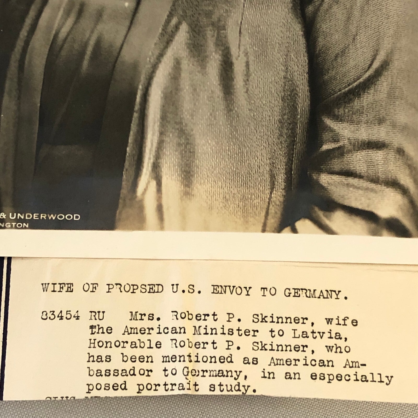 Press Photograph Photo Wife of US Ambassador to Germany 1930s Robert P Skinner