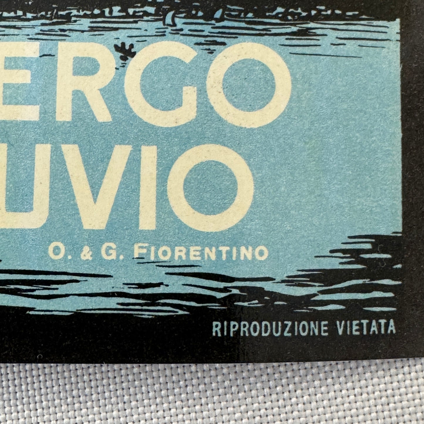 Vintage Hotel Travel Luggage Label Hotel Albergo Vesuvio Napoli Naples Italy