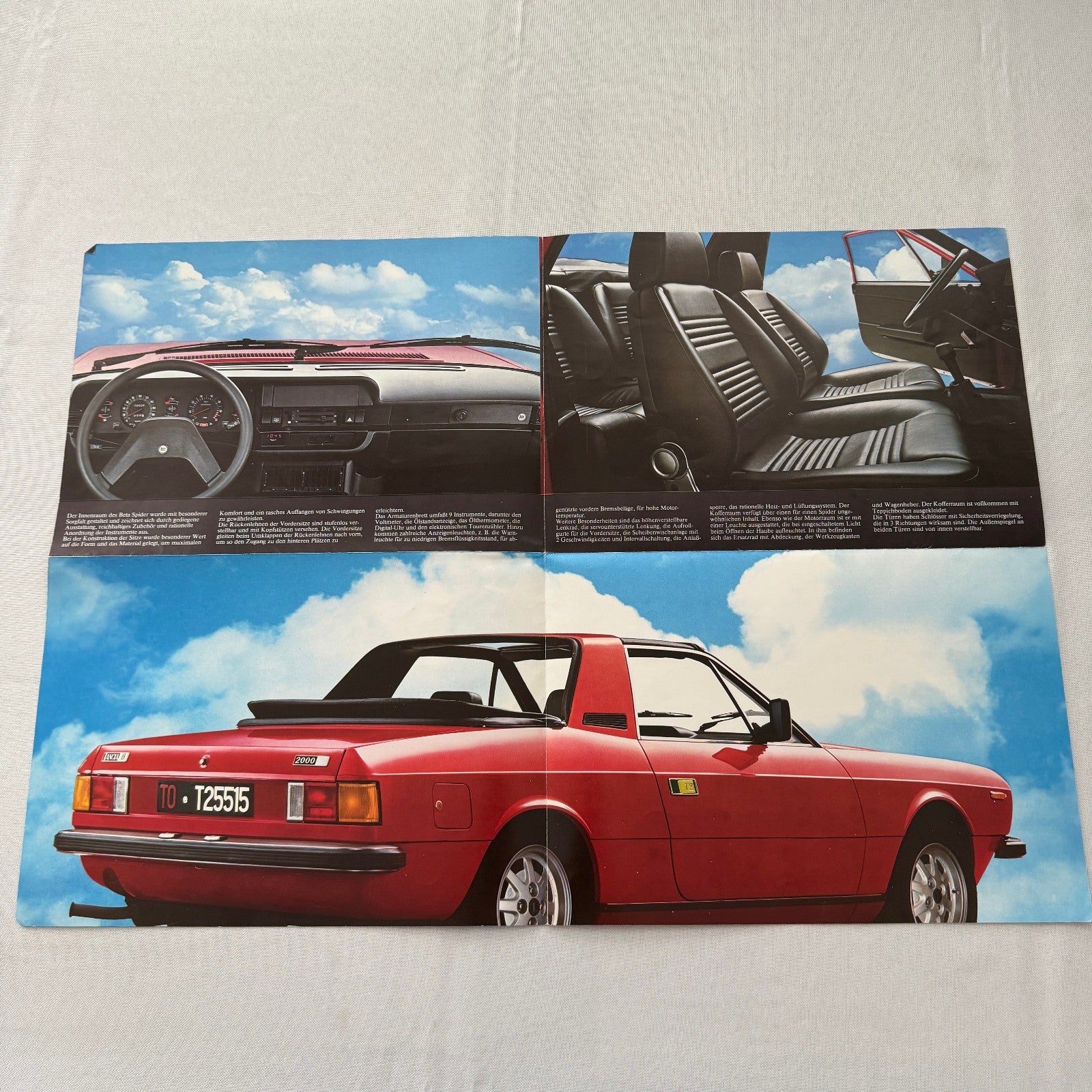 Lancia Beta Spider 2000 Car Sales Brochure Catalog Vintage GERMAN Language