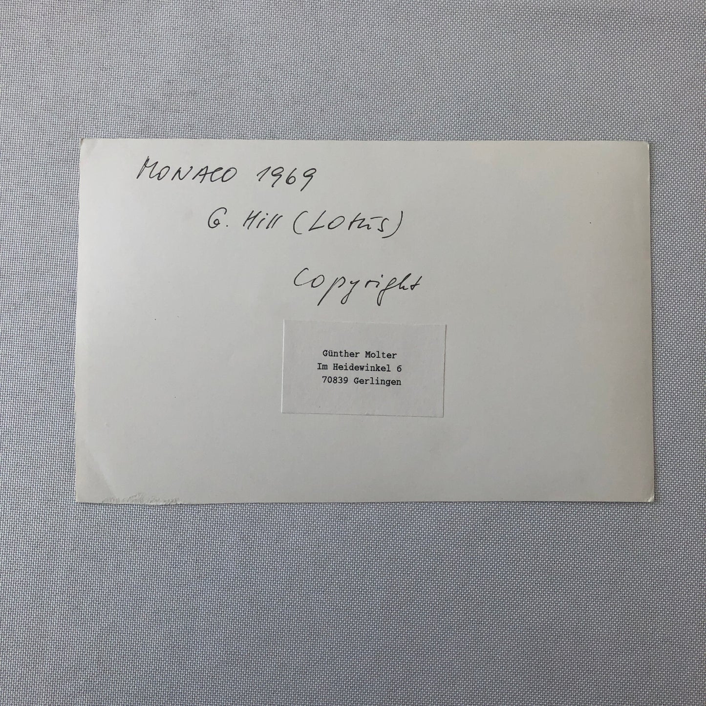 Graham Hill Lotus Car Grand Prix Racing Photo Photograph Print Gunther Molter