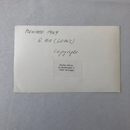 Graham Hill Lotus Car Grand Prix Racing Photo Photograph Print Gunther Molter