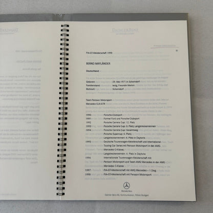 1998 Mercedes CLK GTR GT Racing Press Kit Photos Mark Webber Driver GERMAN