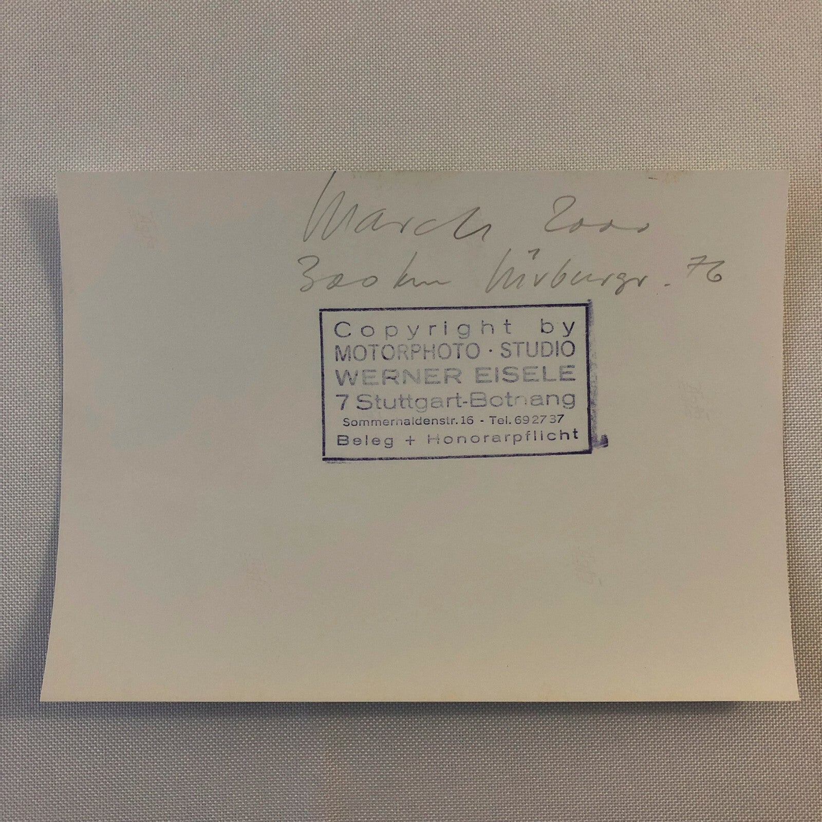 Vintage Racing Photo Photograph 1976 300KM Nurburgring March 76S Ford Car 