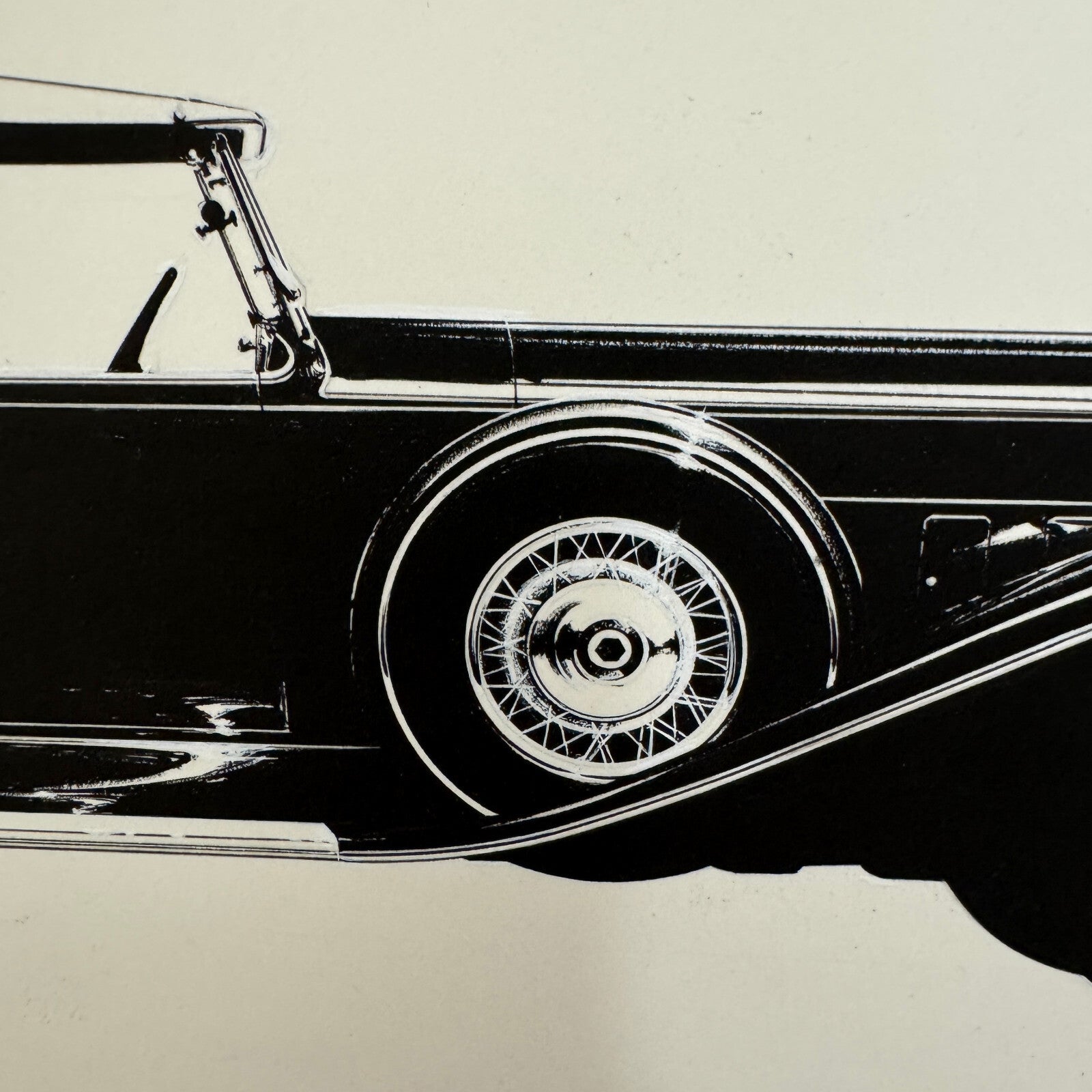 1932 Packard Model 905 Phaeton V12 Car Illustration Art Drawing Hand Drawn