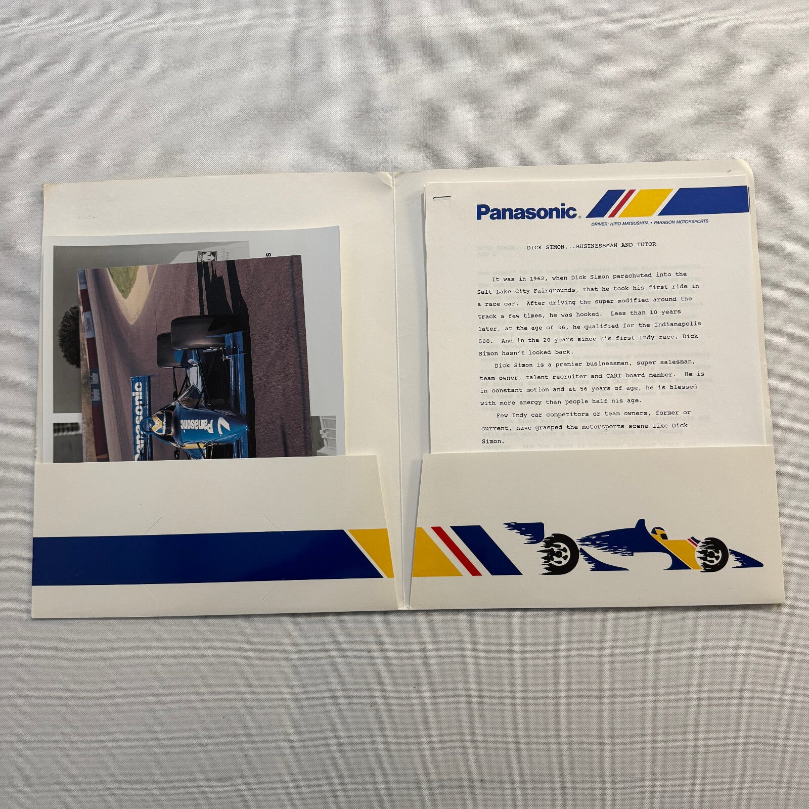 Hiro Matsushita CART Indy Car Racing Driver Press Kit Panasonic Team 1991