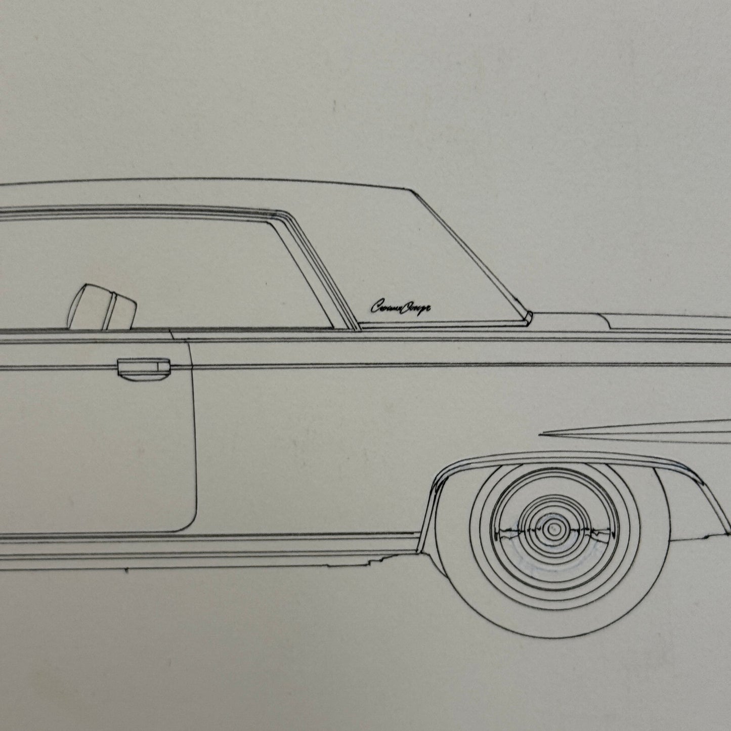 1965 Imperial Crown Coupe Car Illustration Art Drawing Hand Drawn Robert Preis