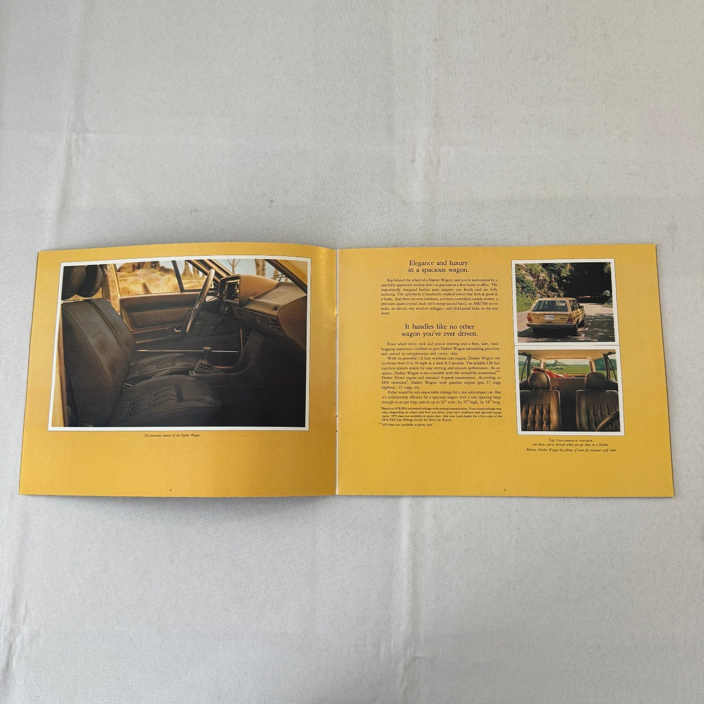 Volkswagen Dasher Car Sales Brochure Catalog Advertising VW Station Wagon Hatch