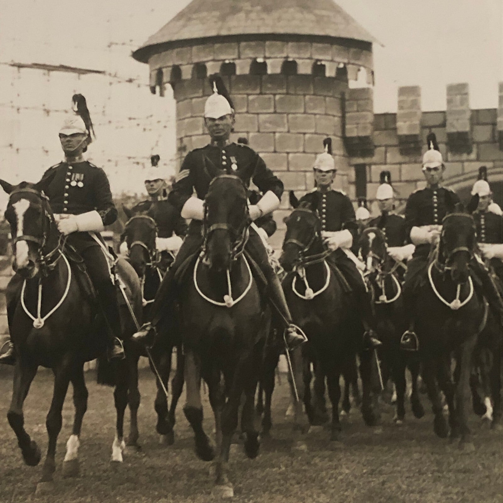 Press Photo Photograph Aldershot Tattoo Horseback 1933 3rd Dragoon Guards