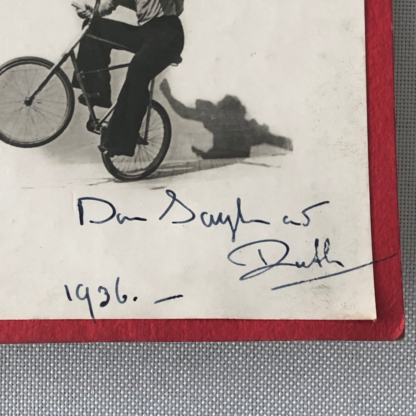 Vintage Circus Photo Dan Sayton Ruth Bicycle Balancing Act Performer Photograph