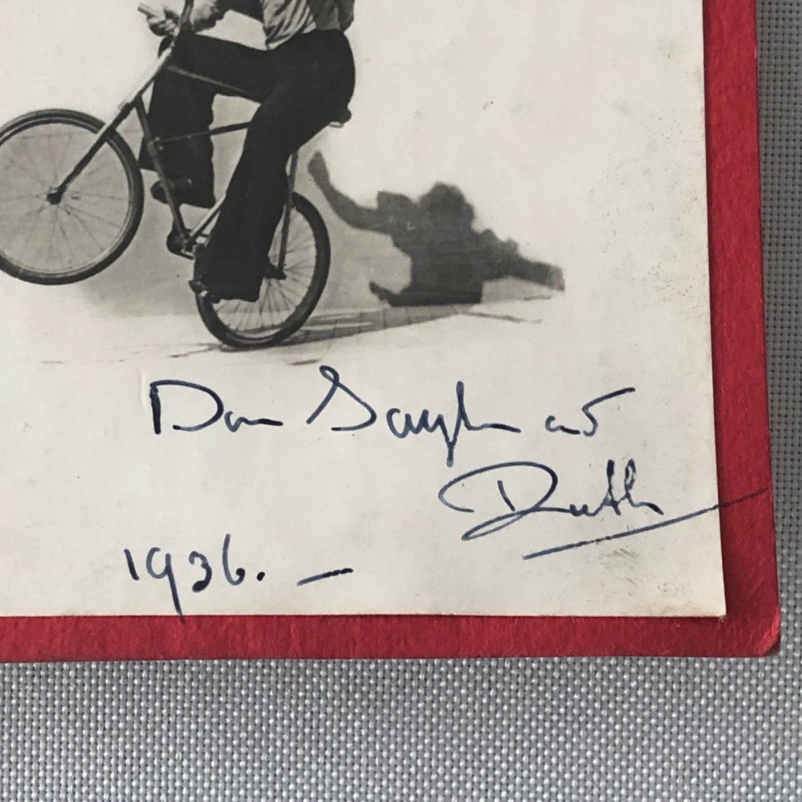 Vintage Circus Photo Dan Sayton Ruth Bicycle Balancing Act Performer Photograph