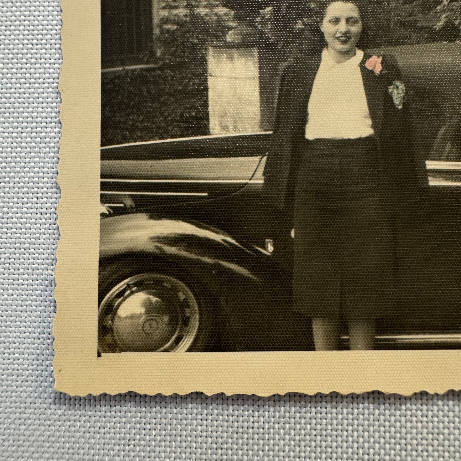 Vintage Photograph Photo Print Woman with Beautiful Car Automobile 1938 Torino