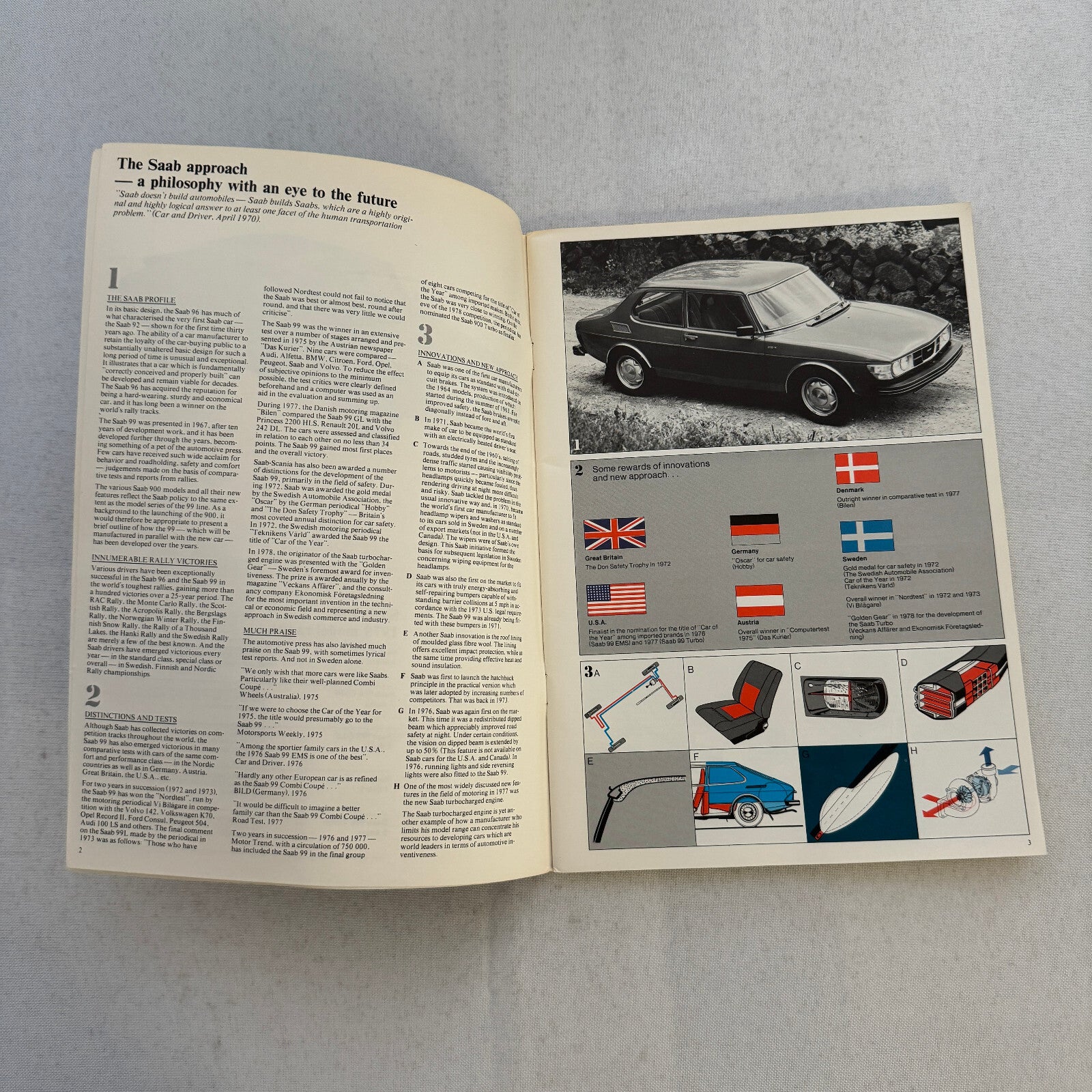 Saab 900 Engineering Features Book Brochure 1979 Saab 900 Turbo GLi EMS GLE