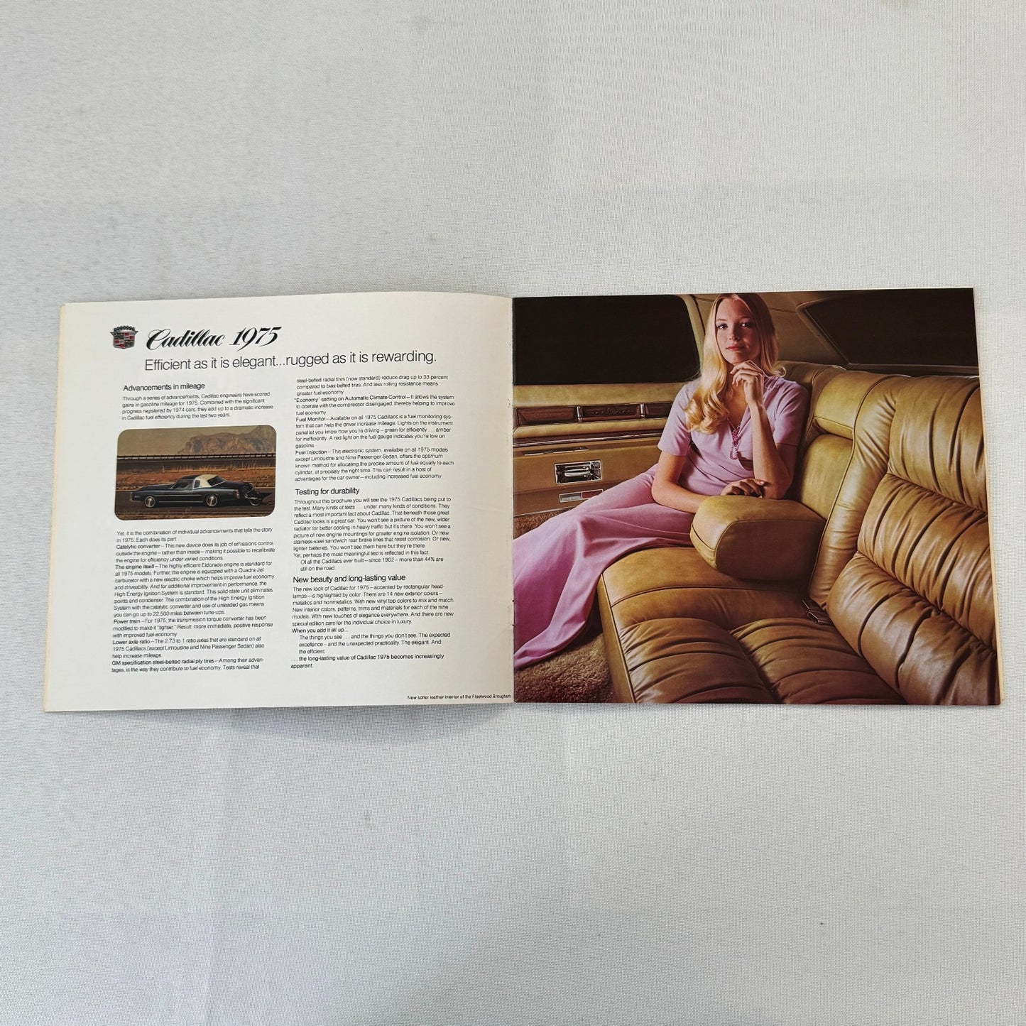 1975 Cadillac Car Sales Brochure Catalog Coupe DeVille Calais Eldorado +