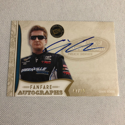 2011 Press Pass Fanfare Autograph Graig Goess Signed Card Signature Auto NASCAR