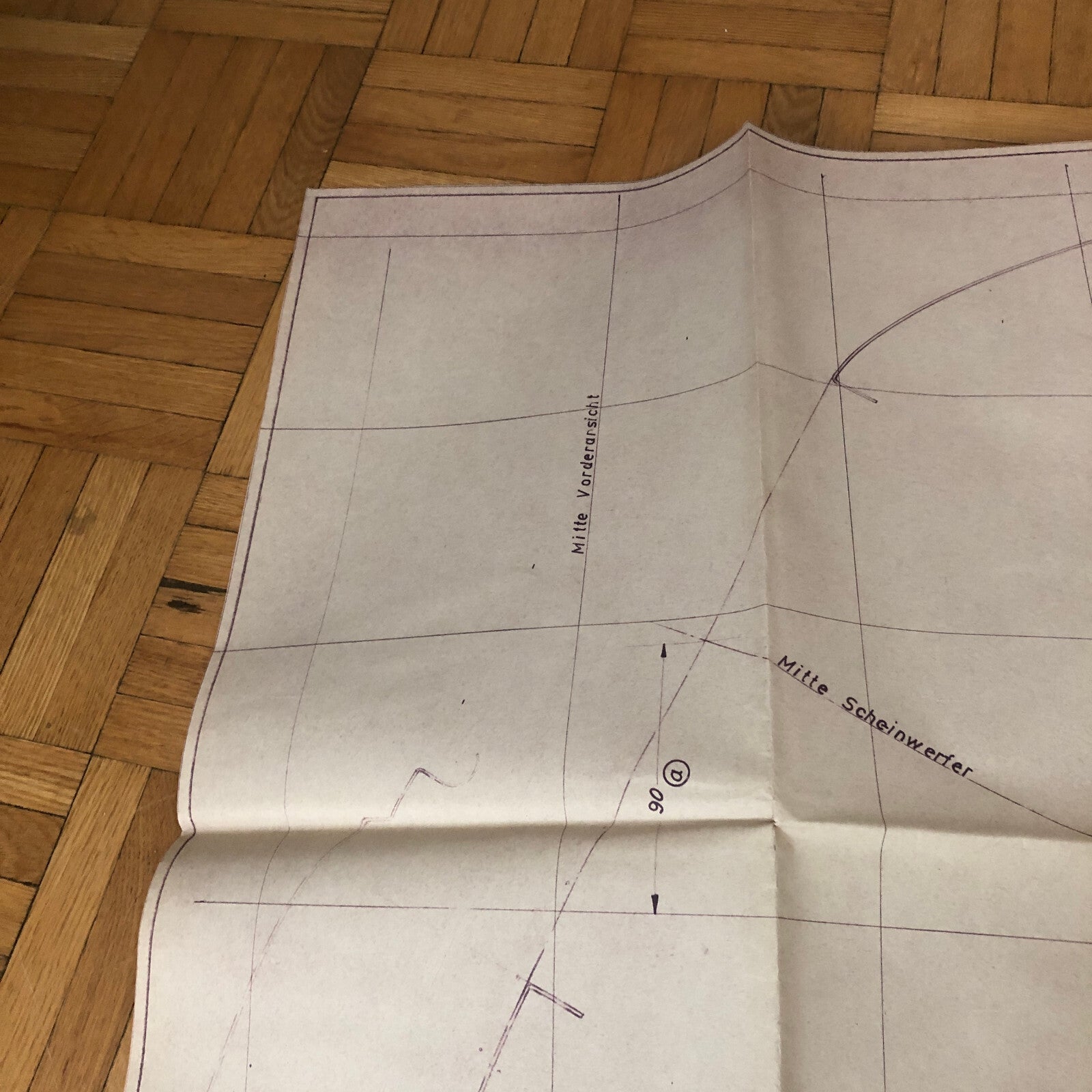 Vintage Porsche Reutter & Co Coachbuilder Factory Part Blueprint Document German