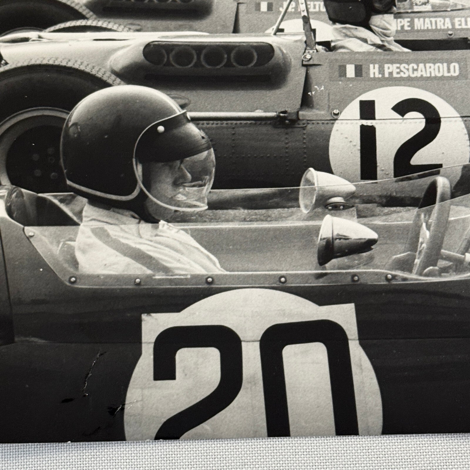 Vintage Racing Photo Photograph Henri Pescarolo Jean Pierre Beltoise  1968 F2