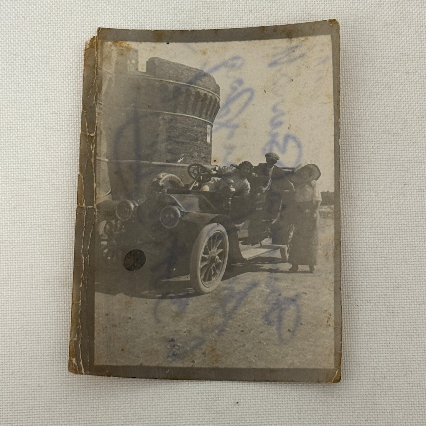 Vintage Photograph Photo Antique People in Early Automobile Car