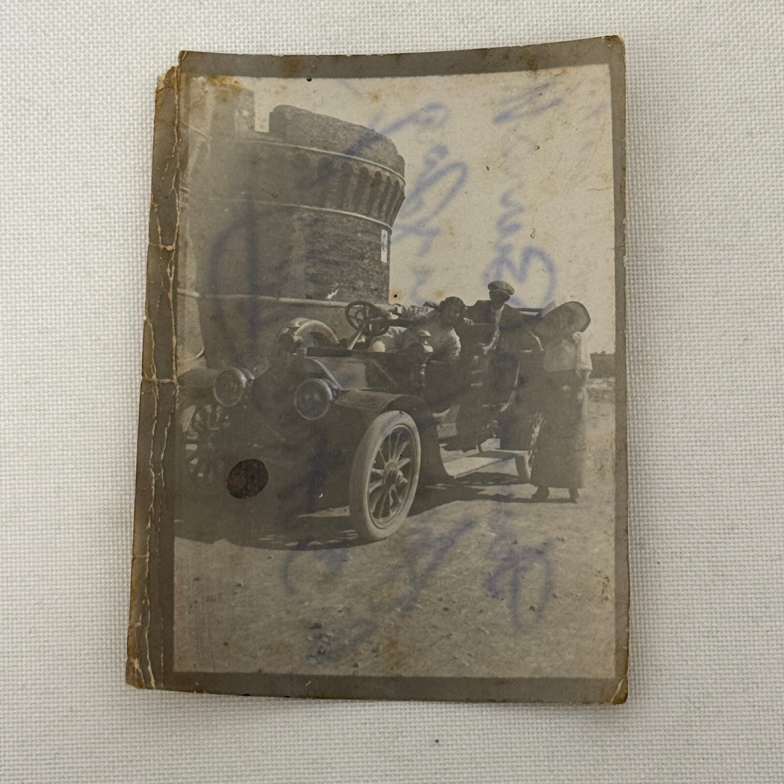 Vintage Photograph Photo Antique People in Early Automobile Car