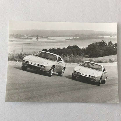 Vintage Porsche 928 and 928 Factory Press Photo Photograph Print Werkfoto