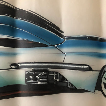 Car Styling Concept Illustration Art Drawing Sketch Vintage Original 1986