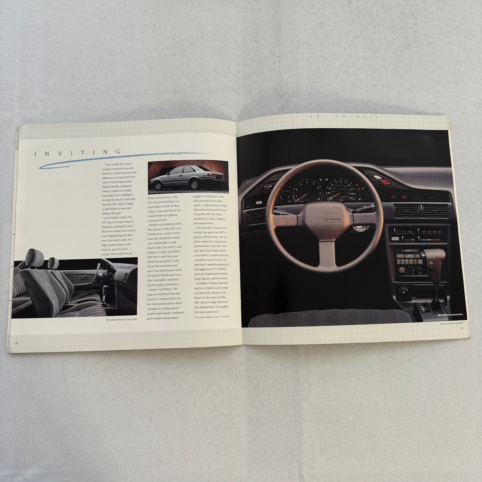 1988 Toyota Corolla Car Sales Brochure Catalog Sport Wagon Sedan GT-S SR5