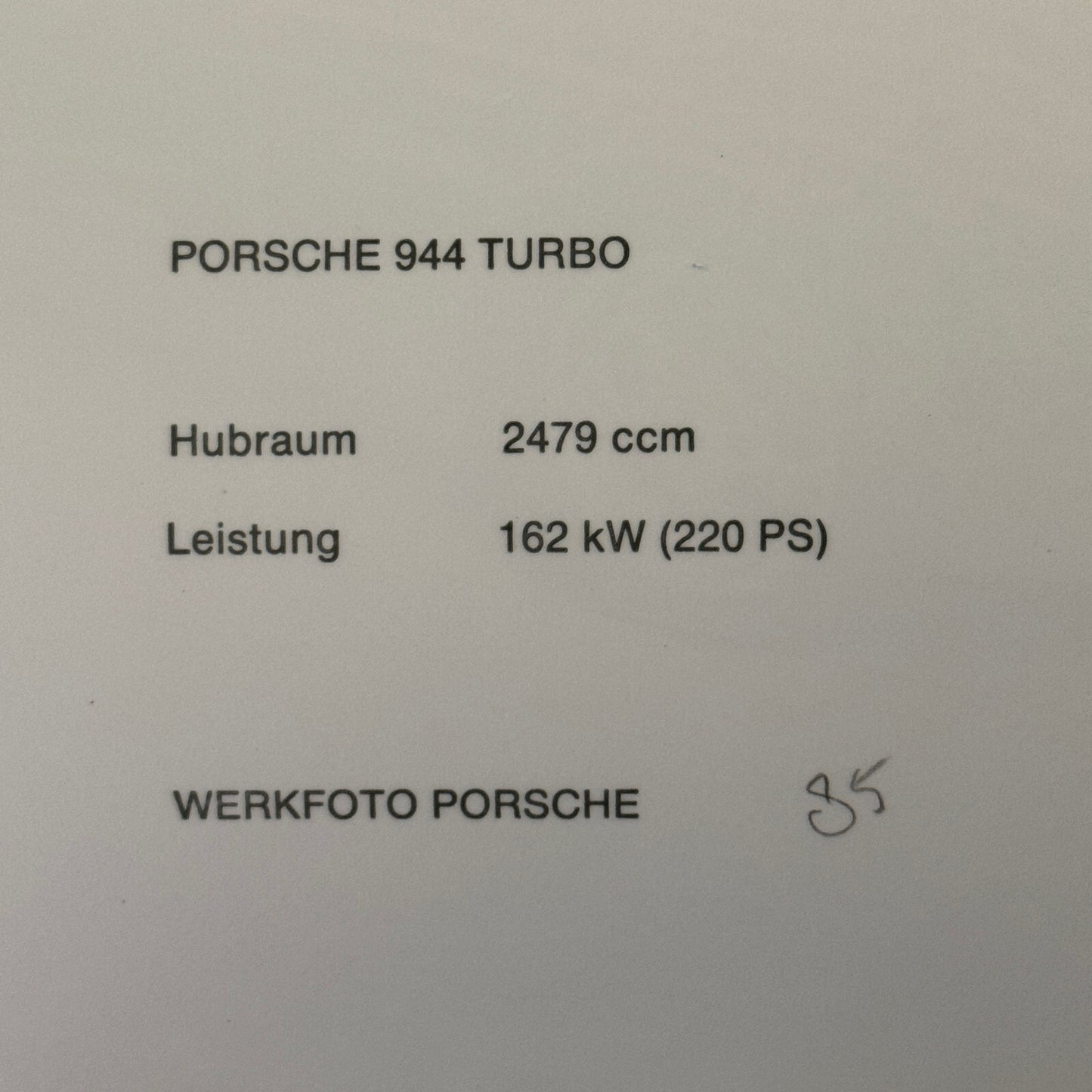 Porsche 944 Car Cutaway Illustration Factory Press Photo Photograph Werkfoto