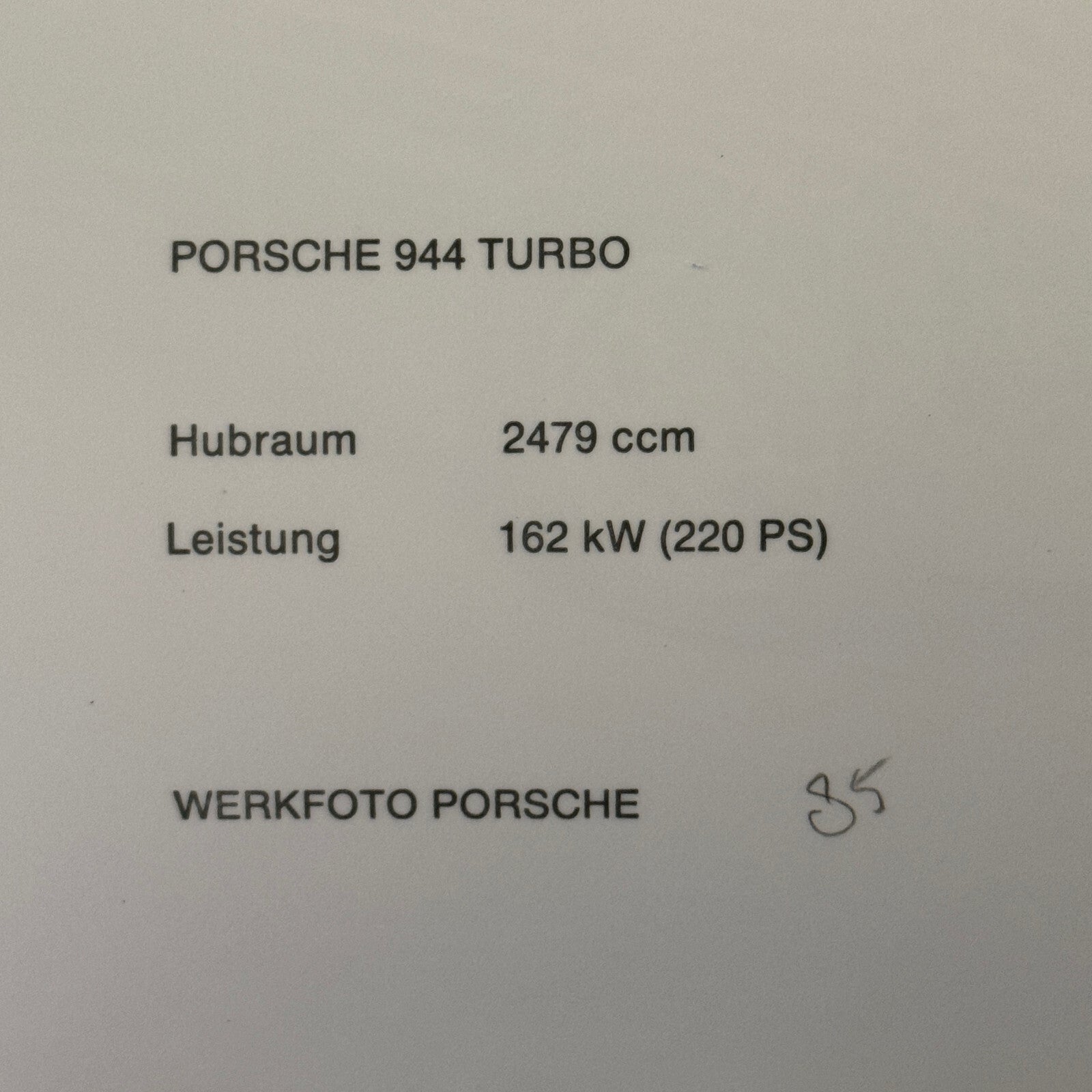 Porsche 944 Car Cutaway Illustration Factory Press Photo Photograph Werkfoto