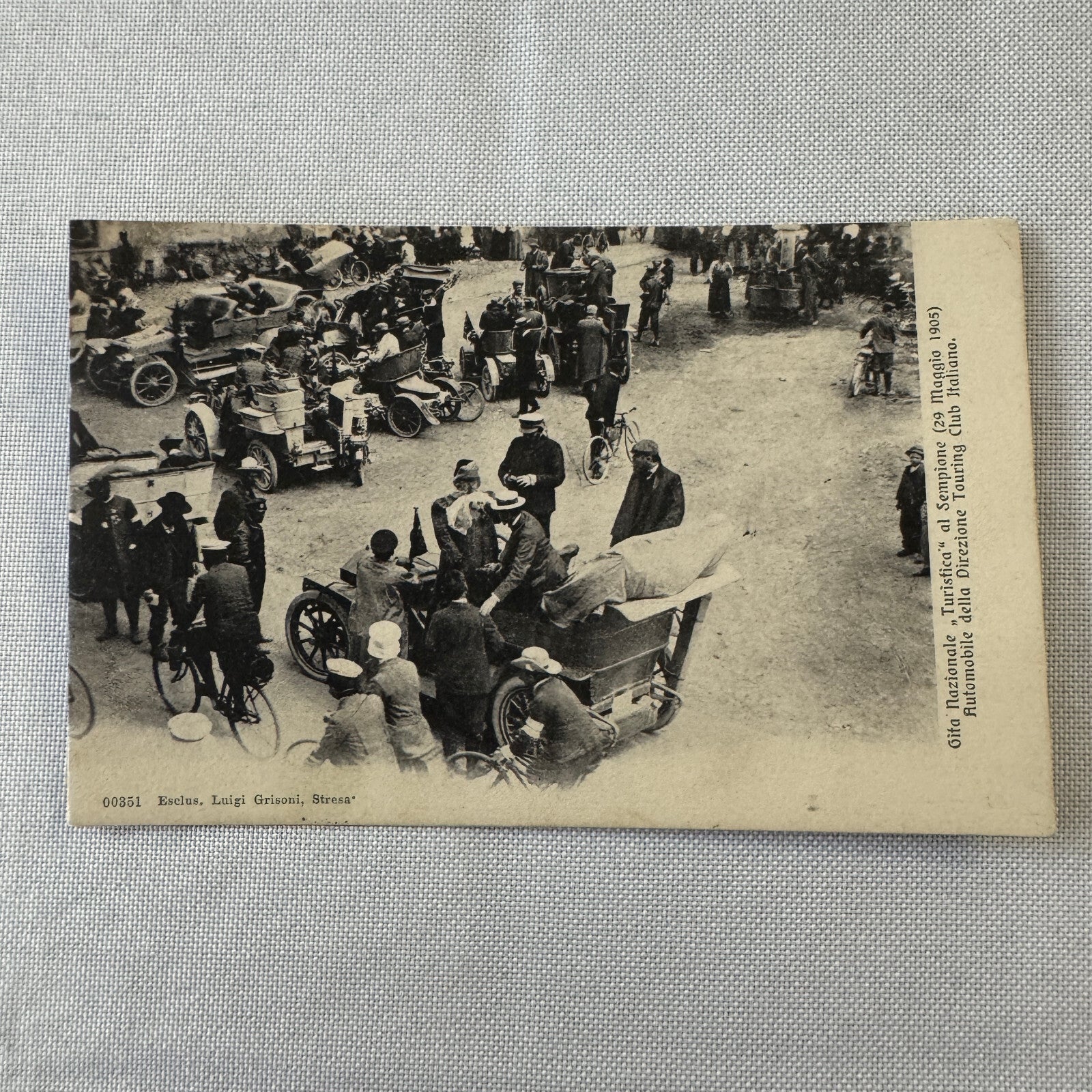 Vintage Italian Postcard Post Card Automobile Touring Club Car 1905
