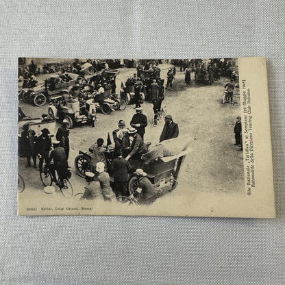 Vintage Italian Postcard Post Card Automobile Touring Club Car 1905