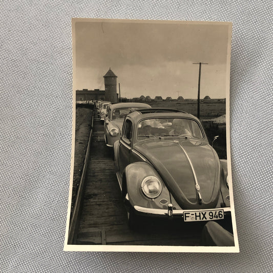 Vintage Photo Photograph Snapshot Cars Automobiles VW Volkswagen Beetle