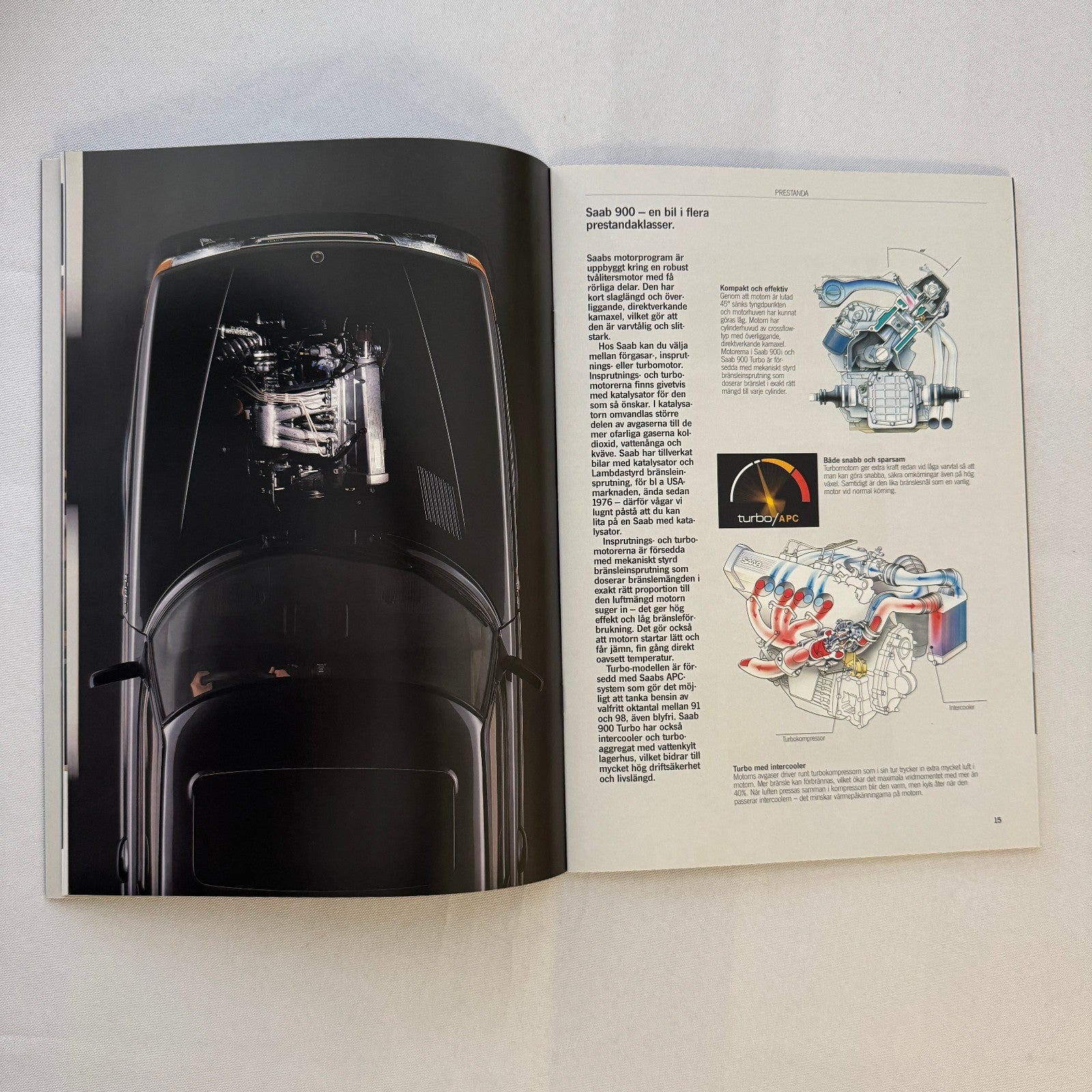 Vintage Saab 900 Car Sales Brochure Catalog 900 Turbo 900i 900C Car SWEDISH Text