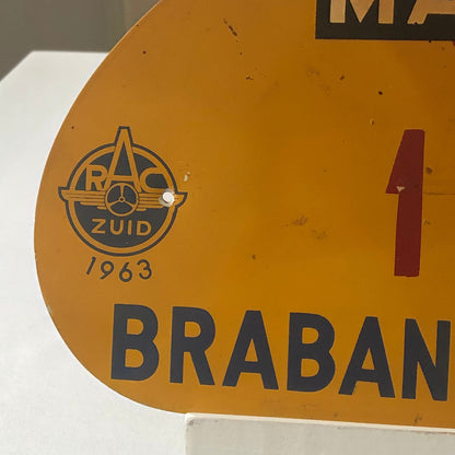 1963 RAC Zuid Brabant Grensrit Car Rally Rallye Participant Plate w/ Martini Ad