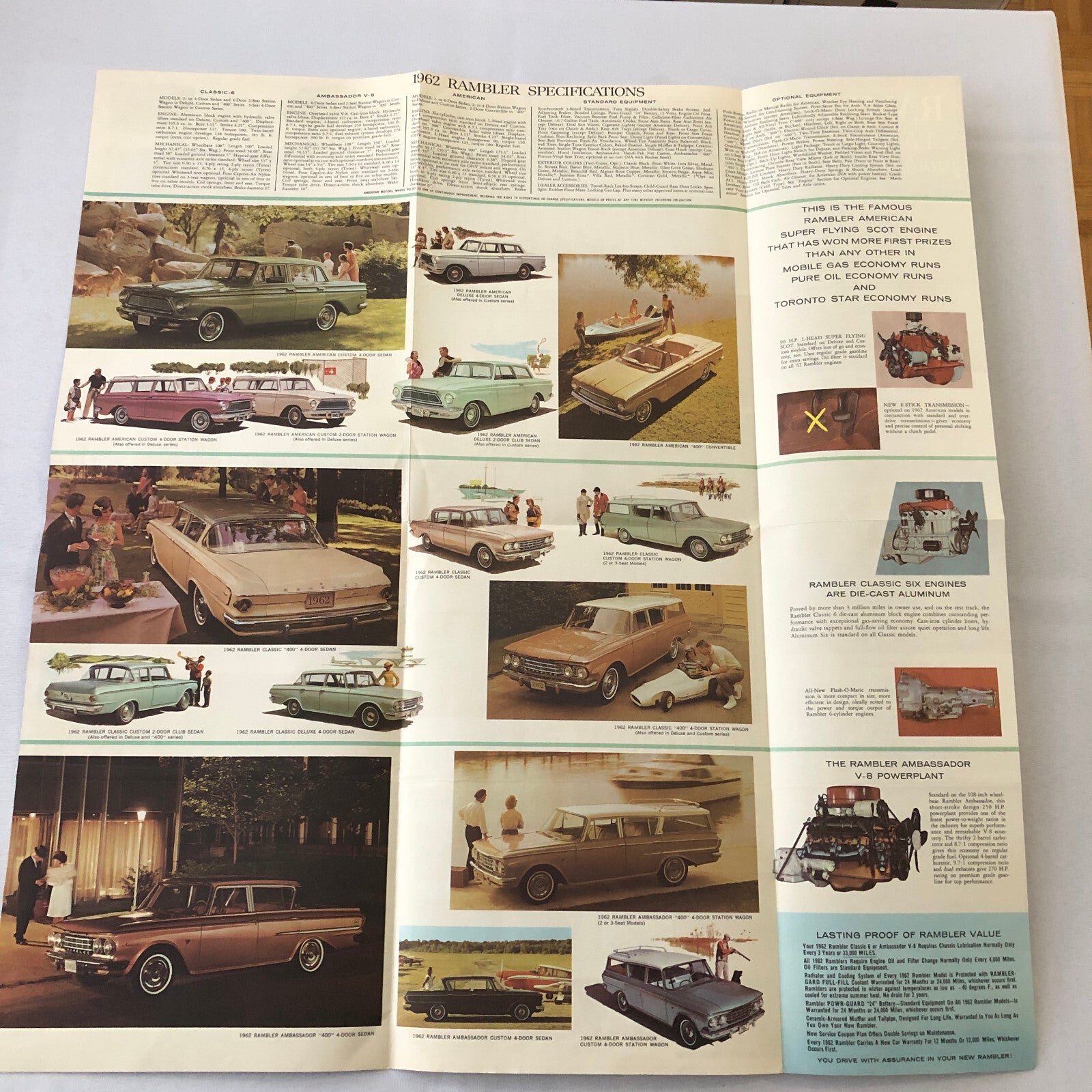 1962 Rambler Car Sales Brochure Catalog Classic Ambassador American Convertible