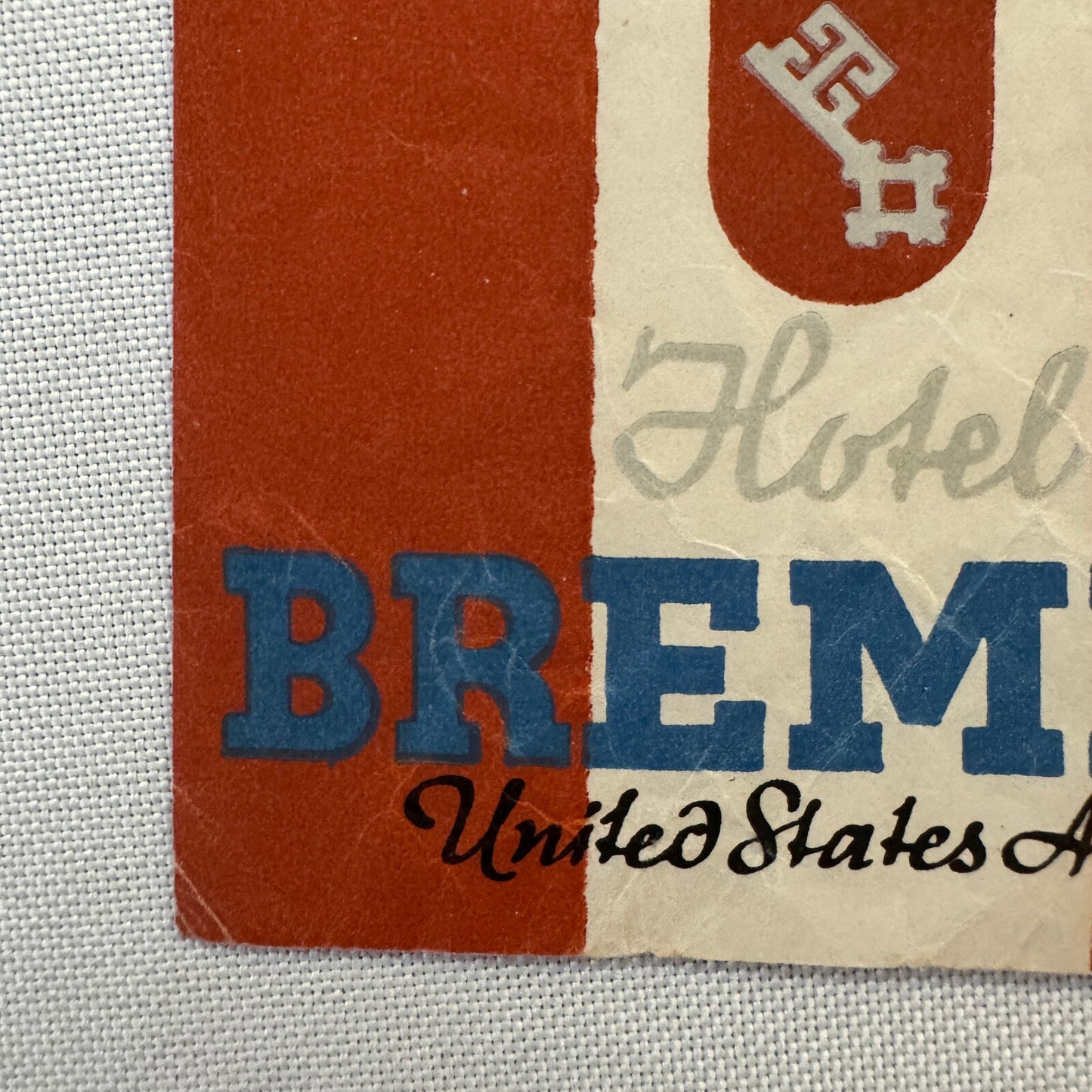 Vintage Hotel Travel Label Hotel Bremen United States Army Germany