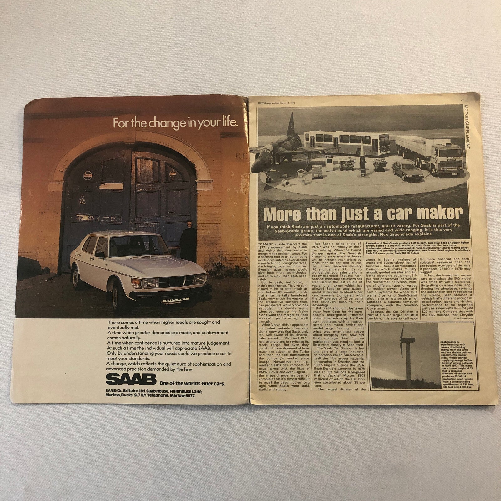 Vintage Saab 900 Magazine Supplement Brochure 1979 ? Saab 900 Turbo +
