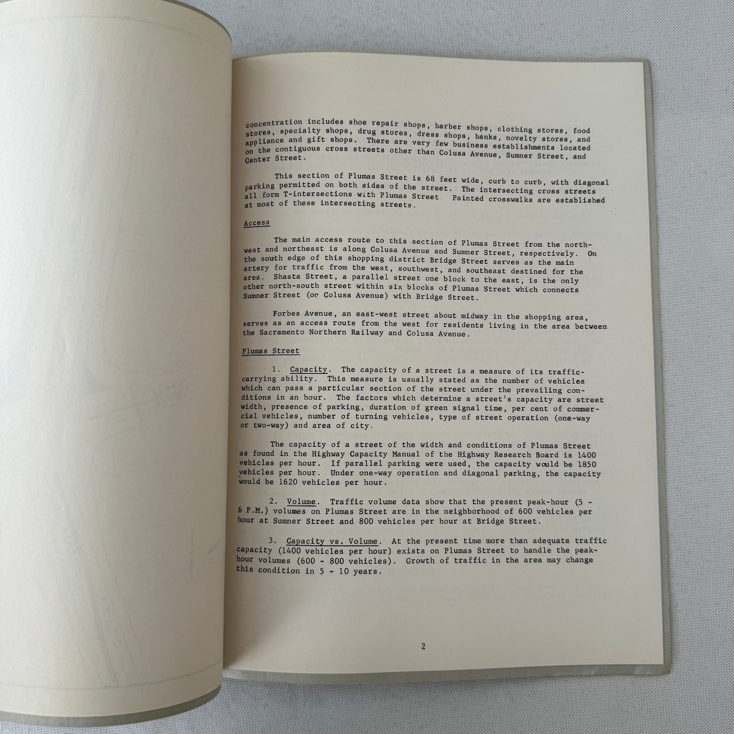 1959 Yuba City California Civil Engineering Traffic Study Report Document