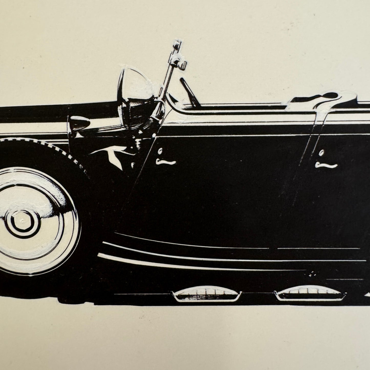 1929 Hispano Suiza Torpedo Automobile Illustration Art Drawing Hand Drawn