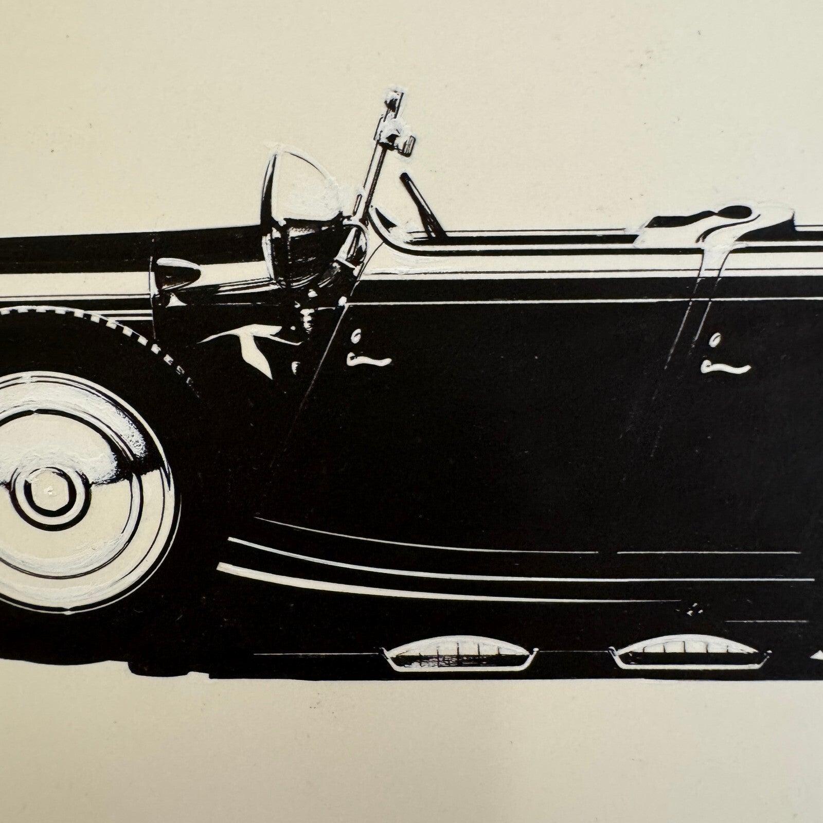 1929 Hispano Suiza Torpedo Automobile Illustration Art Drawing Hand Drawn